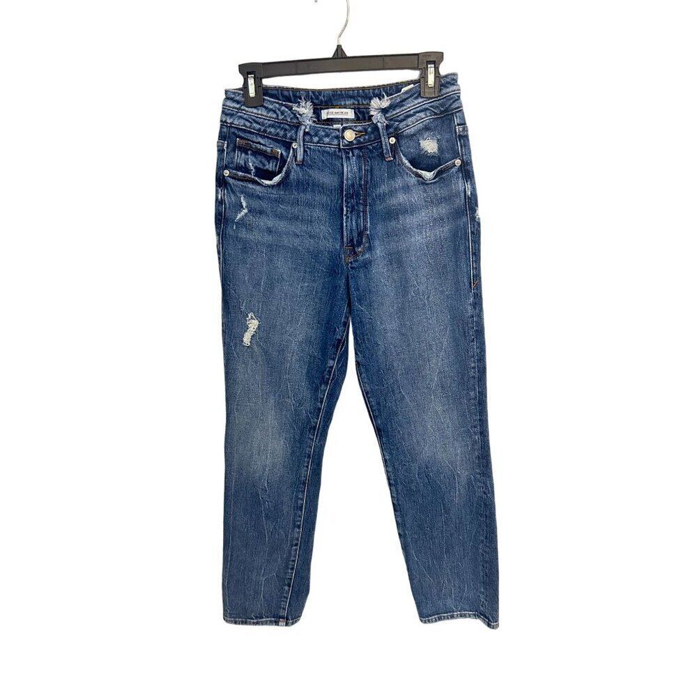 Good American Distressed Blue Cropped Jeans